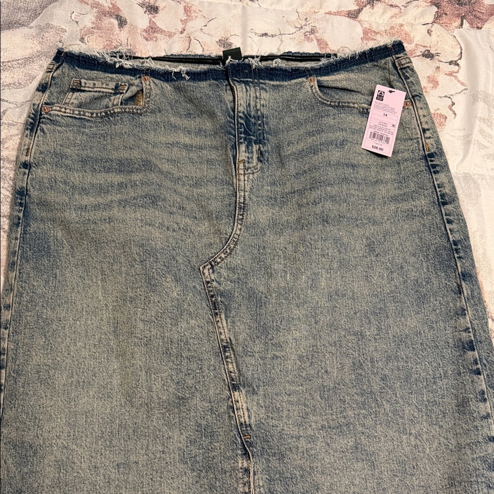 Wild Fable Blue Denim A-Line Skirt